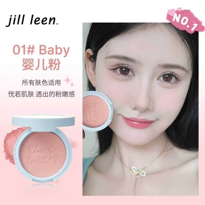 JILL LEEN Monochrome Colorful Soft Mist Blush Disc Highlight Grooming Peach Gills Purple Matte Brightening Expansion Color
