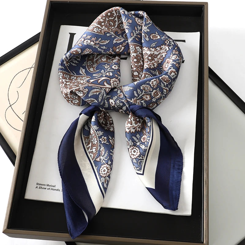 Lady Hair Dot Scarf Female Silk Square Scarves Head Wraps for Women Bandana Fashion Foulard Shawls Female Neckerchief Summer
