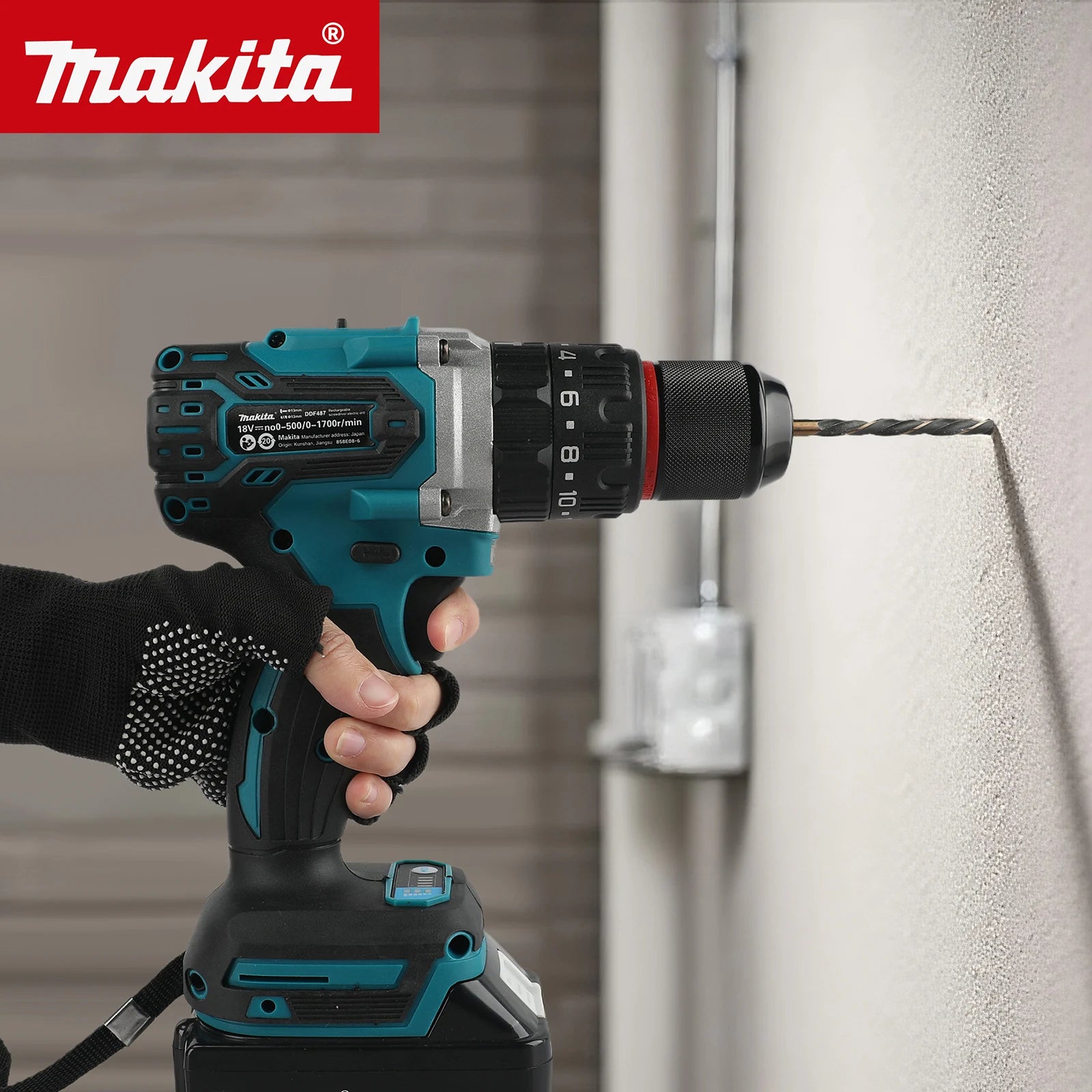 NEW 2026 Makita DDF487 18V Cordless Brushless Impact Drill 13mm 1700rpm 40Nm Ergonomic Grip Power Tool for All Drilling Tasks