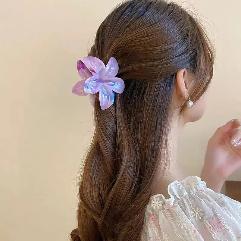 Flower Hair Claw Clip for Women Fashion Hair Clips Crab Clamp Barrettes Girls Hair Accessories Summer Shark Hairpin Headwear 1pc