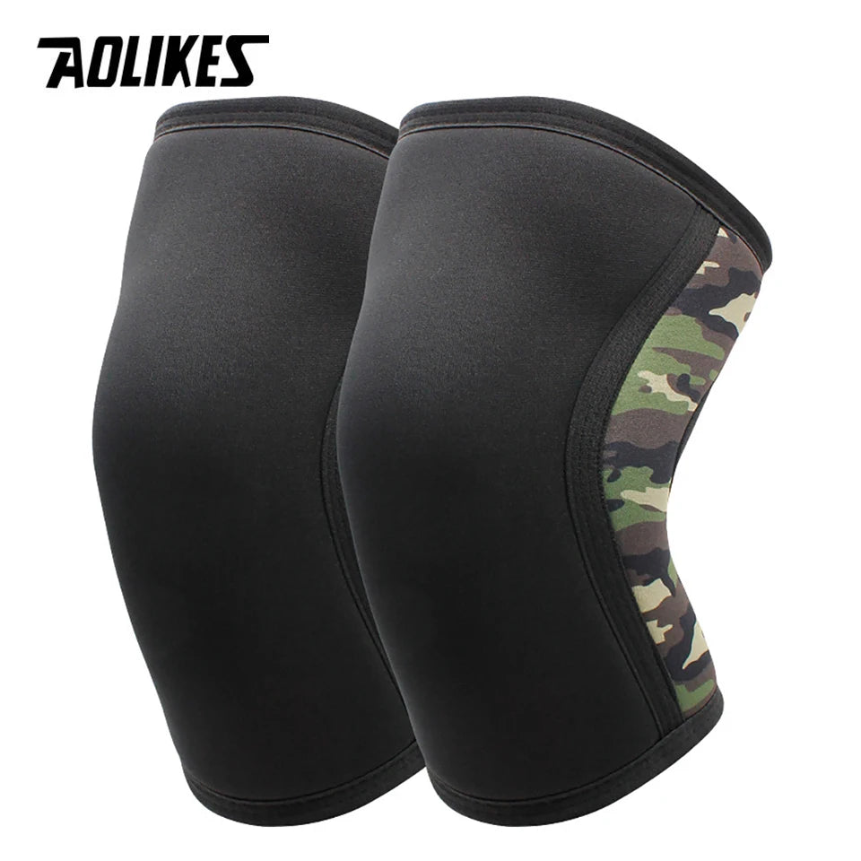 AOLIKES 7mm Compression Knee Sleeves for Weightlifting Support, Powerlifting Strength, Heavy Squats, Cross Training, Gym Fitness