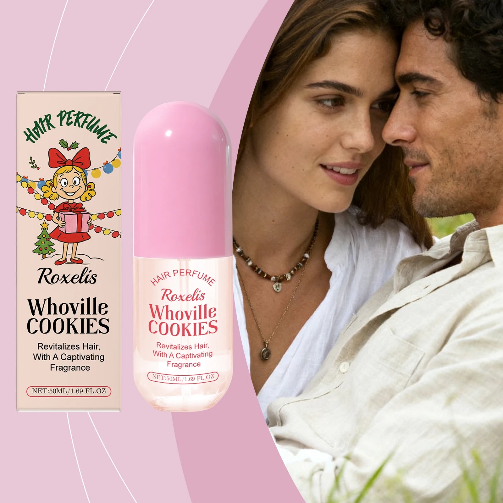 Christmas Cookie Hair Fragrance Spray - Mild Natural Fresh Elegant Light Scent, Daily Portable for Dating