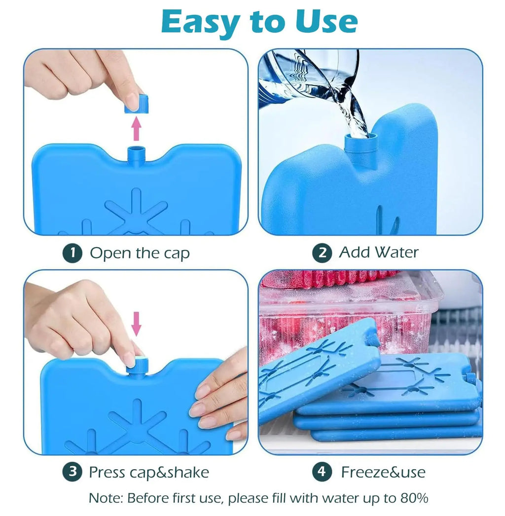 Reusable Ice Packs in Green And Blue, Ultra-Thin And Durable, Perfect for Lunch Boxes, Coolers, Picnics, And Outdoor Adventures