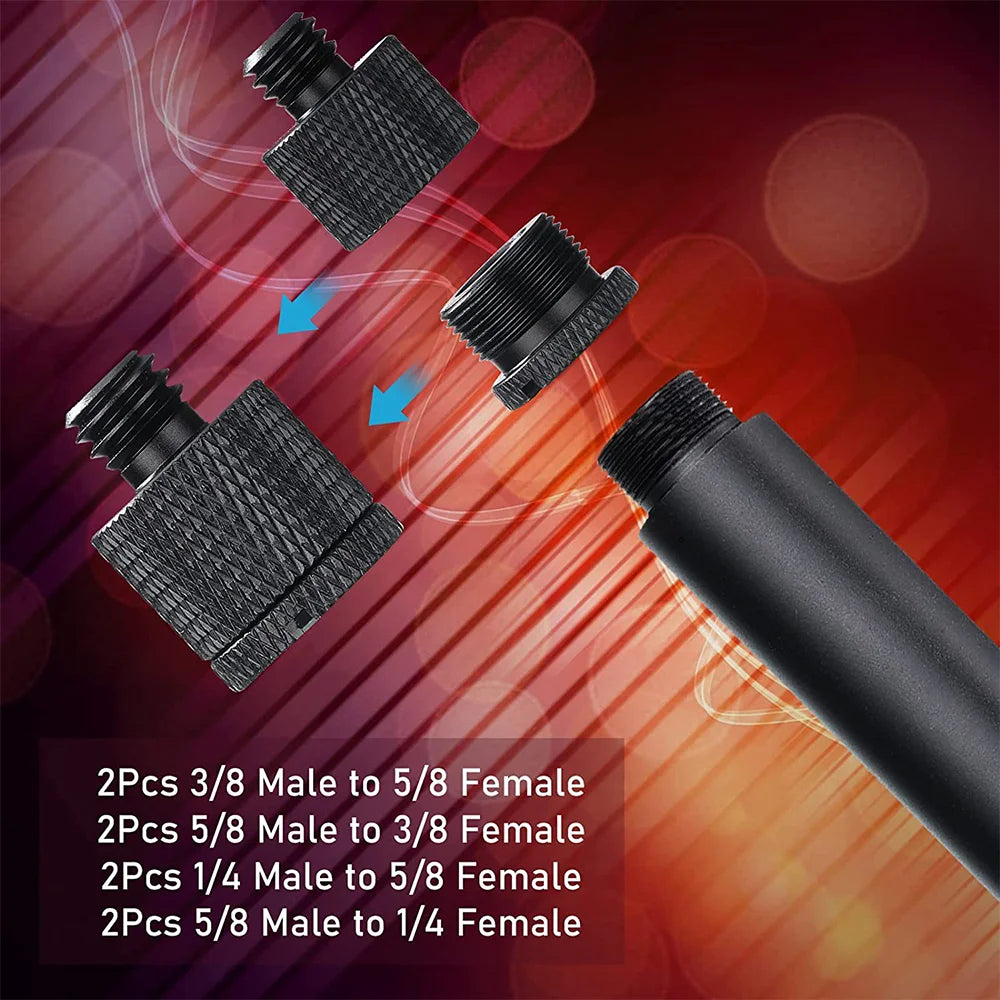 8Pcs Mic Stand Thread Adapter Set,5/8 Female To 3/8 Male and 3/8 Female To 5/8 Male Screw Adapter Thread