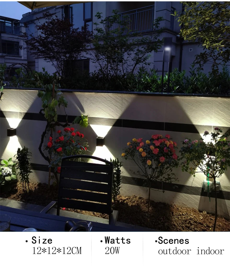 6W/12W LED Wall Light Outdoor Waterproof IP65 Porch Garden Wall Lamp & Indoor Bedroom Bedside Decoration Lighting Lamp Aluminum