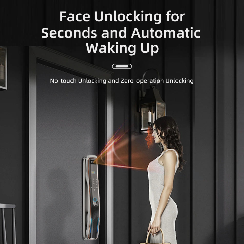 Wifi Tuya APP Password Door Lock Face Recognition Smart Lock With Camera  Digital Electronic Lock Automatic
