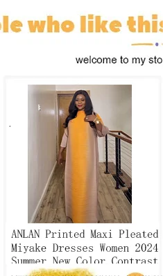 ANLAN Luxury Beading Hollow Out Tassels Pleated Miyake Dresses Women 3D Flower Splice Lantern Sleeve Loose Party Dress 2025 N