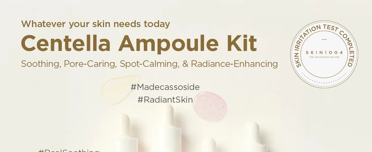 4-Piece Set SKIN1004 Madagascar Centella Ampoule Kit 30ML Soothing Calming Serum Collection for Sensitive & Acne-Prone Skin