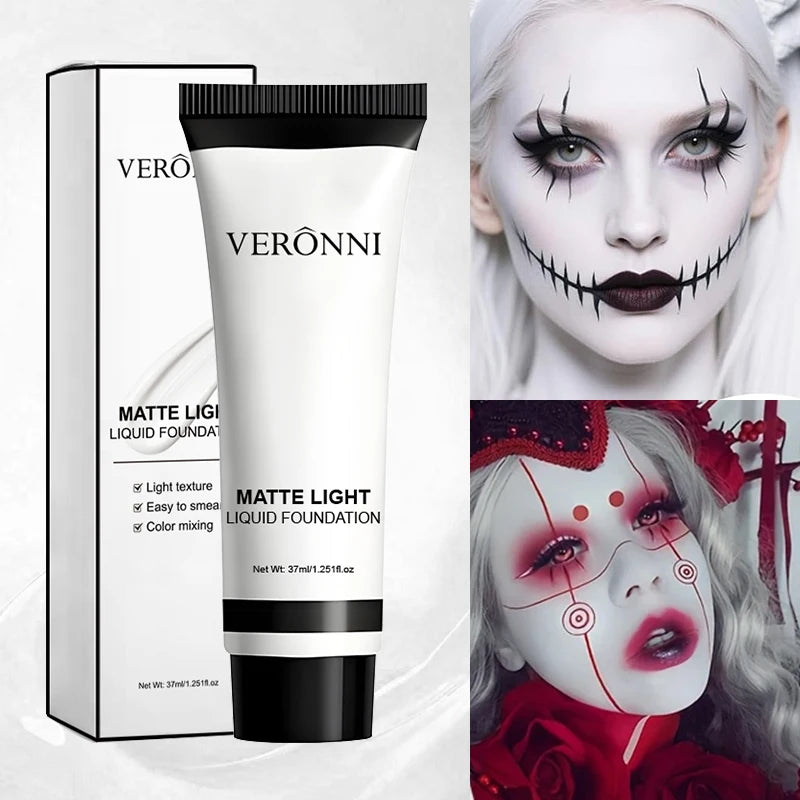 Halloween Pure White Makeup Foundation Mixable Pure White Foundation Adjuster Concealer Face Paint Makeup Clown COS Carnival