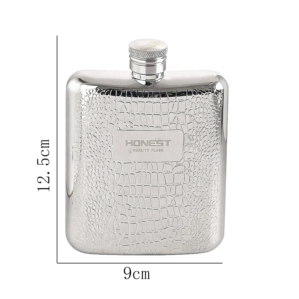 Stainless Steel Hip Flask with Funnel 6oz Alcohol Liquor Flagon Whiskey Flask Portable Wine Bottle Pot Container Gifts for Men