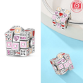 925 Sterling Silver Pink Zircon Love Beads Charms Fit Bracelet Women Jewelry Diy Anniversary Gift Delicate Accessories Bag Charm