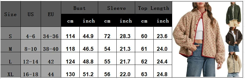 Women Y2k Heart Printed Jacket Fuzzy Zip Up Long Sleeve Warm Oversized Fall Winter Sherpa Fleece Cropped Jackets Coat Outwear