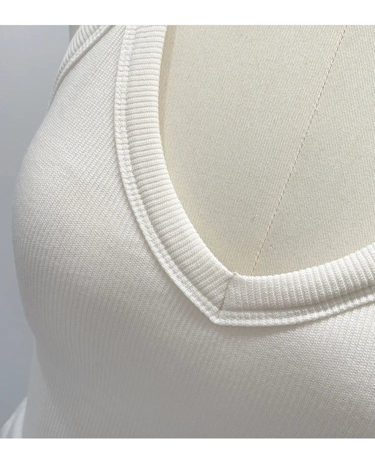 American Style Sexy V-neck Neck Hanging Vest Women's Slim Fit Summer New Unique Beautiful Small Strap Nylon Fabric Breathable