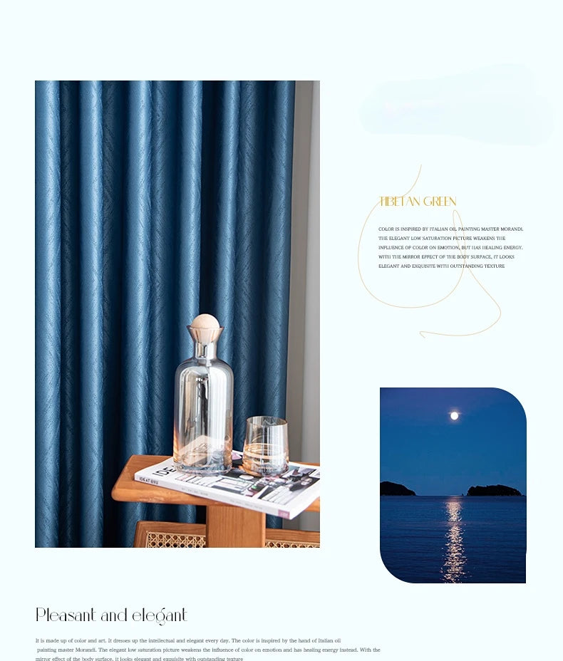 2025 Modern Light Luxury Fully Insulated Blackout Curtain Simple Sunscreen Bedroom Bay Window Curtains Soundproof Study Drapes