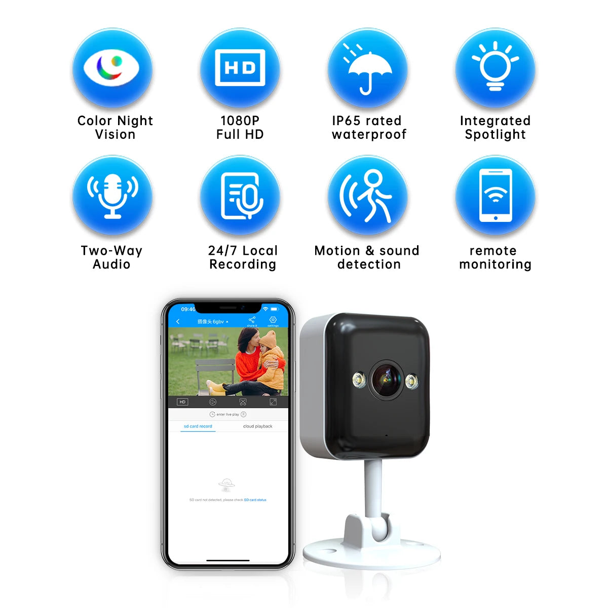 JOOAN 3MP Mini Wifi Camera Outdoor Motion Tracking Security IP Camera 1080P Color Night Waterproof Smart Home Baby Monitor