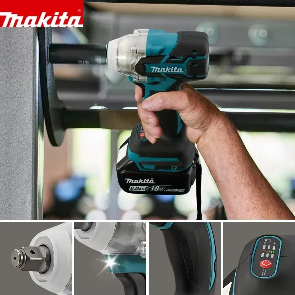 Makita DTW285 high torque impact wrench, wireless rechargeable handheld wrench, 18V lithium battery multifunctional tool