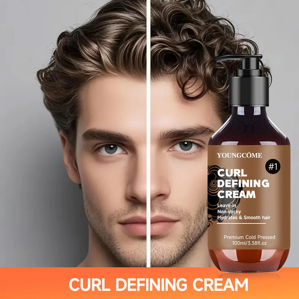 Curly hair Styling cream, moisturizing and smoothing formula, enhances the elasticity and shine of curly hair, easy to set 2025