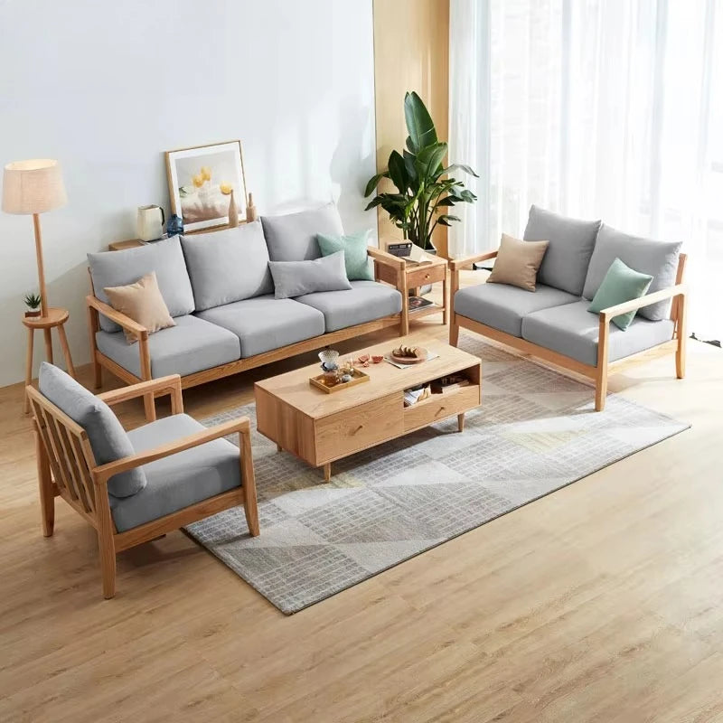 Wooden Sofa with Removable Cover Feature