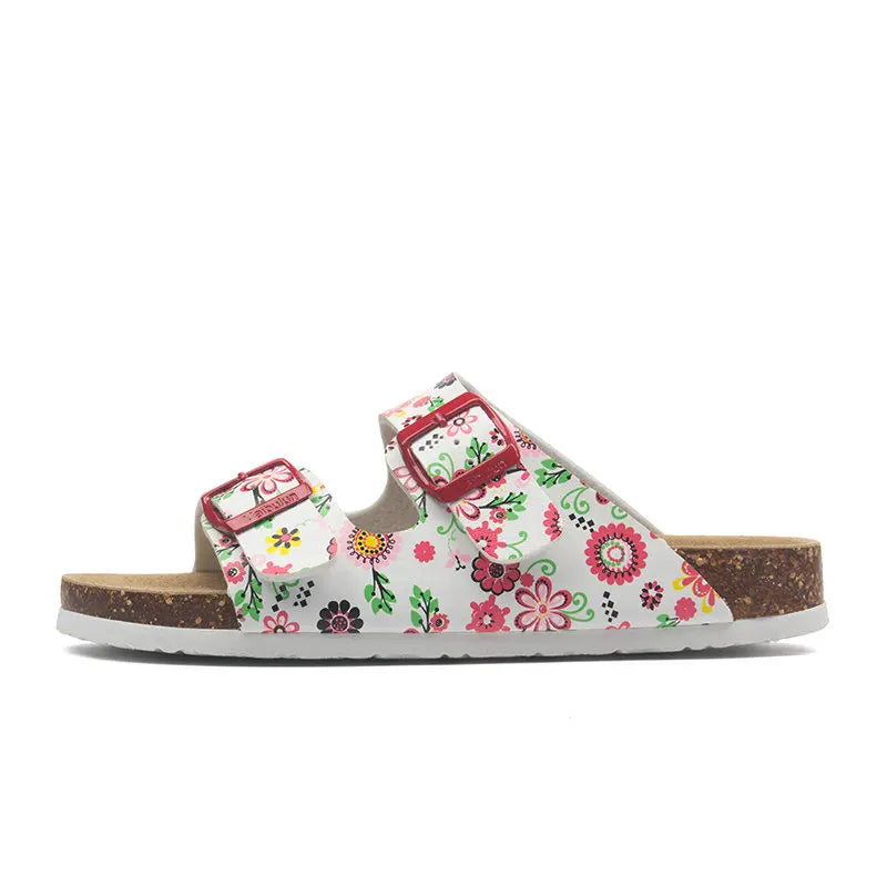 Hot Sales 2019 Summer Beach Cork Slippers Sandals Casual Double Buckle Clogs Sandalias Women men Slip on Flip Flops Flats Shoes