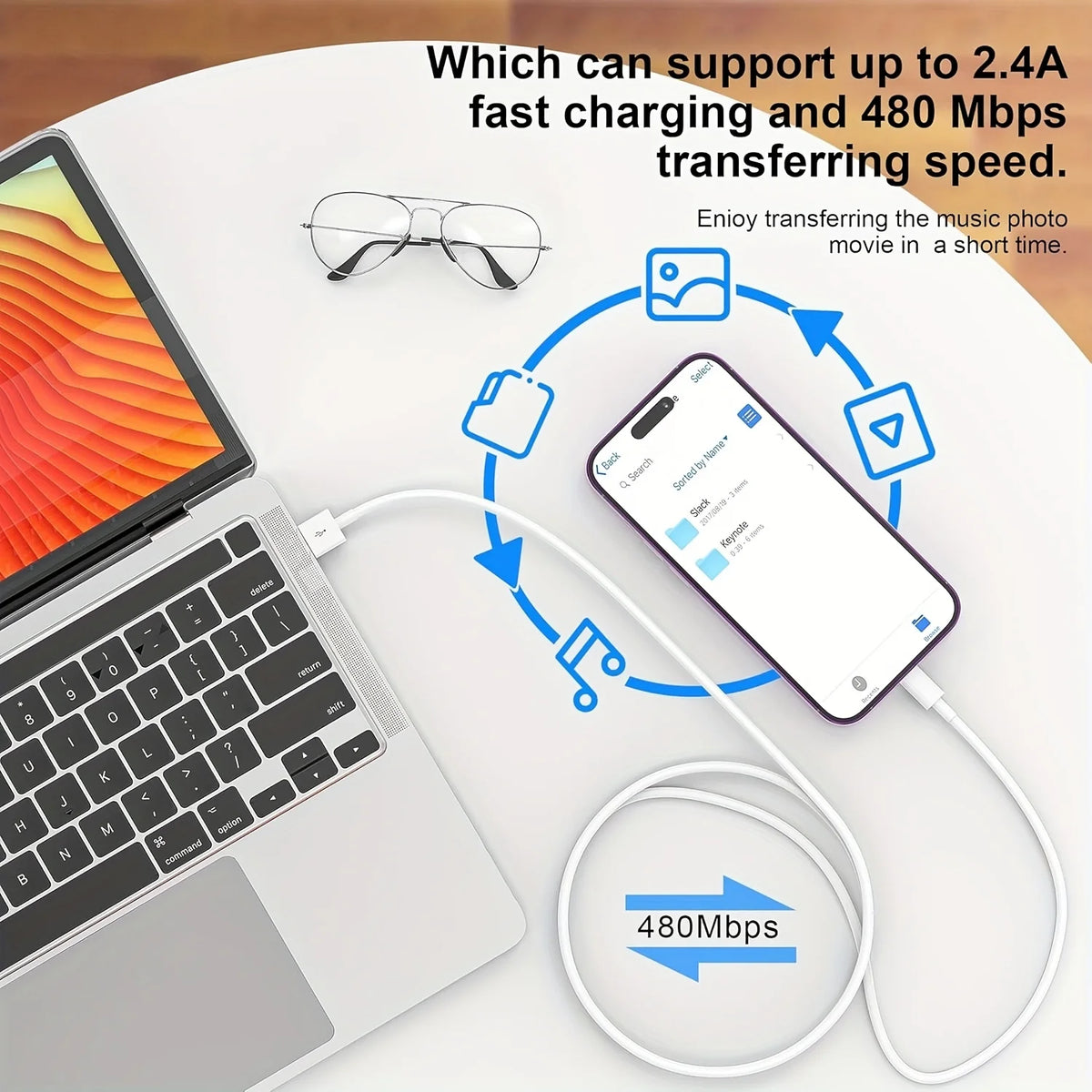 PD 20W Fast Charging USB C Cable For iPhone 14 13 12 11 Pro Max Plus XS Fast Charger Type C Data Line Cable