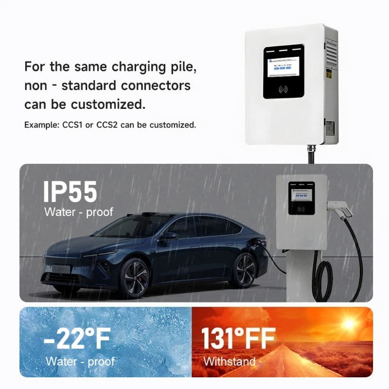 Fast Ev Charging Station DC EV Charger GBT CCS1 Three Phase 20KW 30KW Wall Mounted Car Chargers with OCPP 1.6J