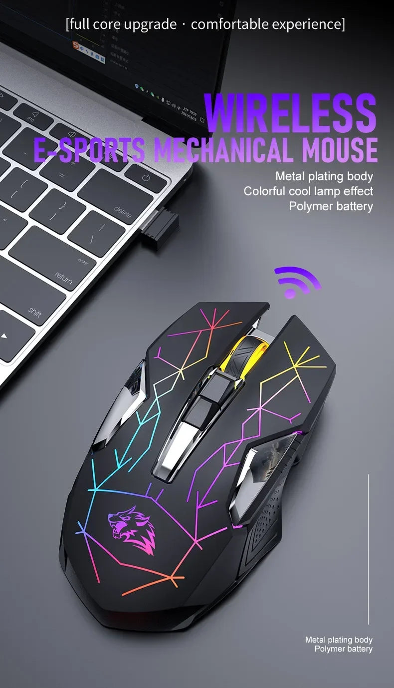 Ziyoulang X18 Wireless Charging Mechanical Mouse RGB 2400dpi Esports Gaming Mouse Pc Office Laptop Gaming Computer Free Wolf X18