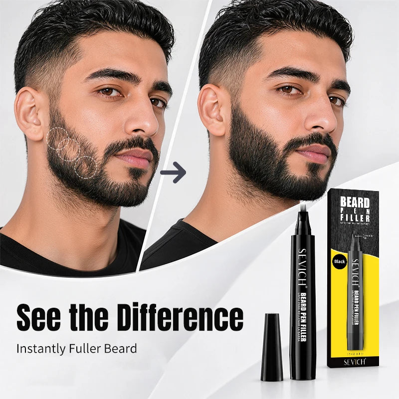 Waterproof Beard Pen Beard  Filler Pencil And Brush Beard Enhancer  Lasting Repair Moustache Coloring Shaping Tools Hair Pencil