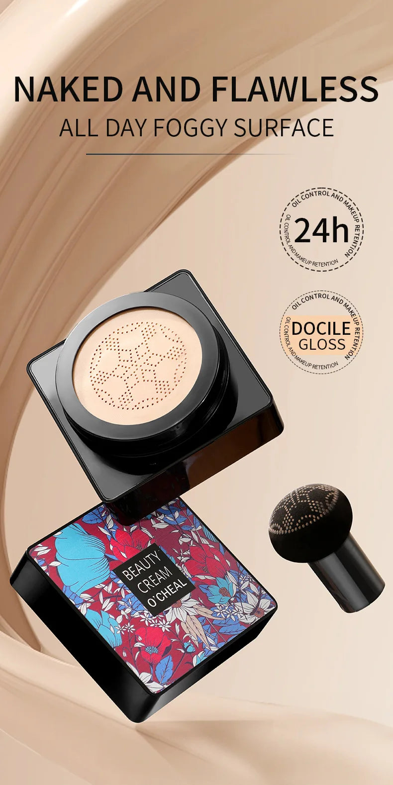 Mushroom Head BB Cream Foundation Cream Full Coverage Natural Nude Face Concealer Moisturizing Waterproof Long Lasting Makeup