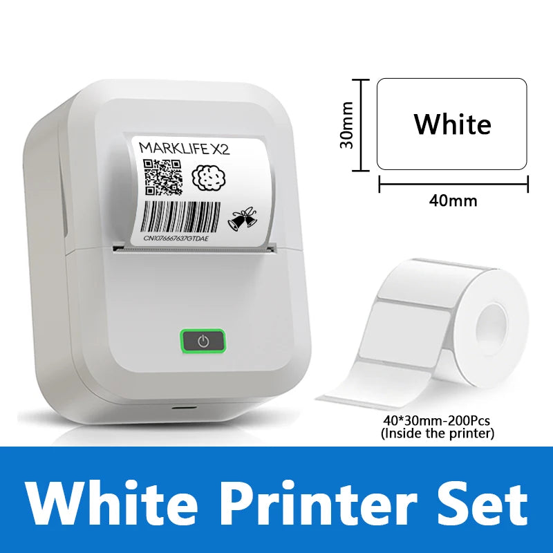 Marklife X2 Portable Thermal Printer Mini Pocket Printer Mobile Wireless Adhesive Sticker Labeling Machine Similar as B1 B21