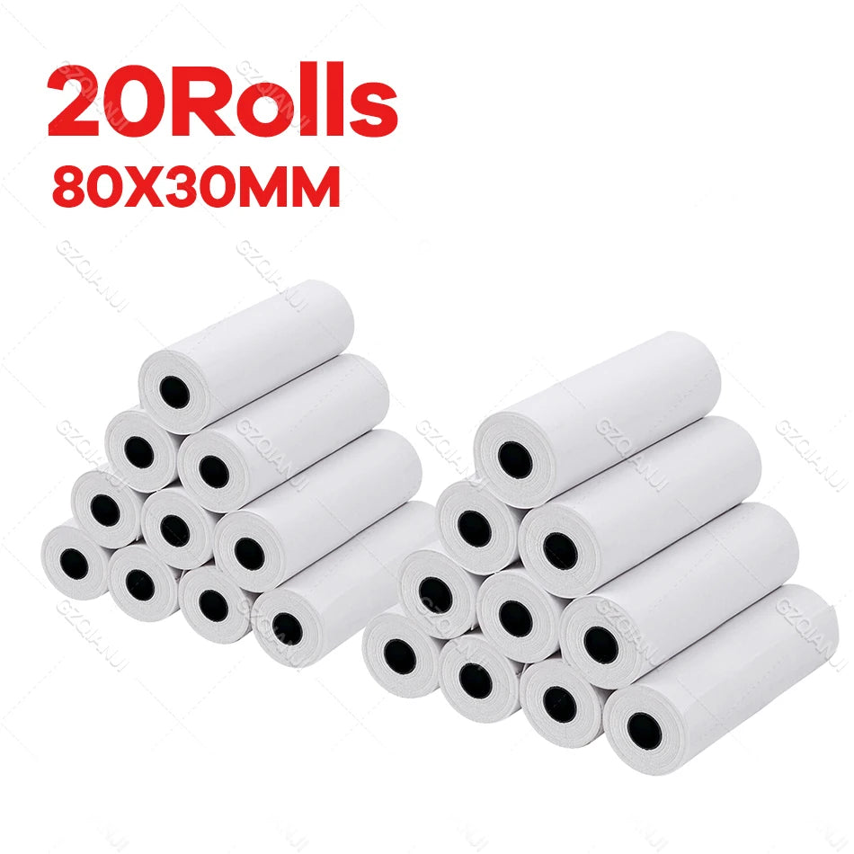 80mm Width Non-Adhesive Thermal Printer Paper for Pos Receipt Maker Black on White Printing 3 Rolls Suitable Notes List Photo
