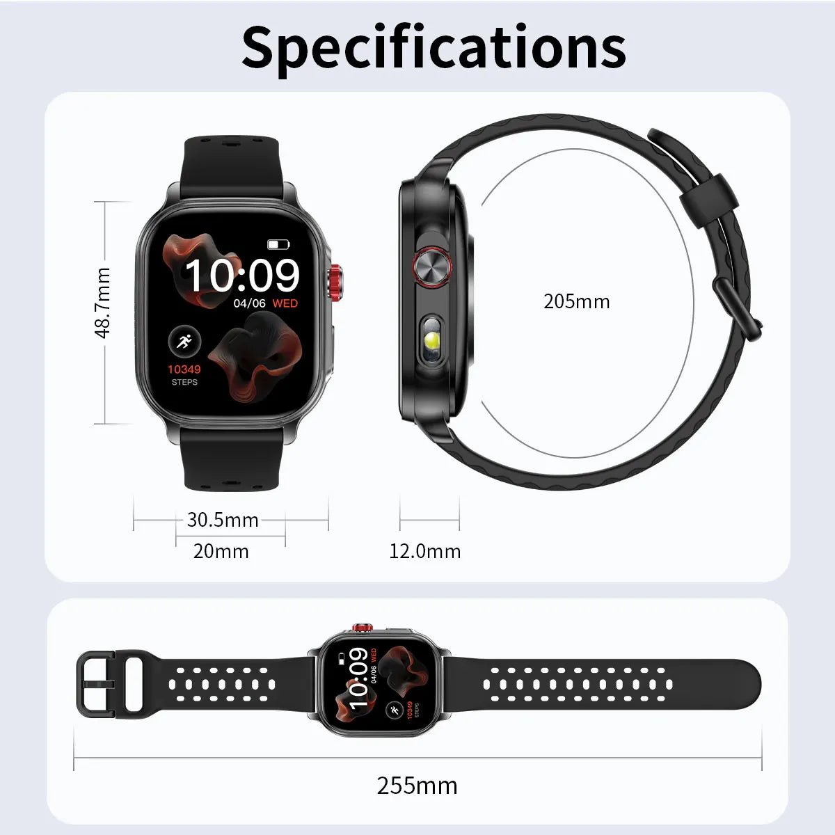 New1400mAh Military Grade Smart Watch 600 hours Battery Life 5ATM Waterproof BT Call Alert LED Flashlight 100+Sports Watches Men