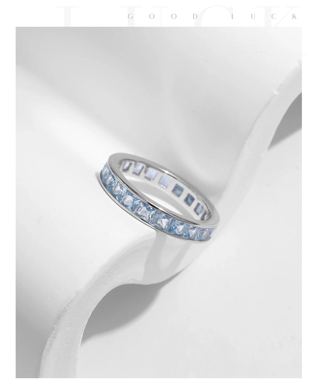 MODIAN 925 Sterling Silver Luxury Square Zirconia Finger Ring Fashion Stackable Eternity Band Rings For Women Fine Jewelry