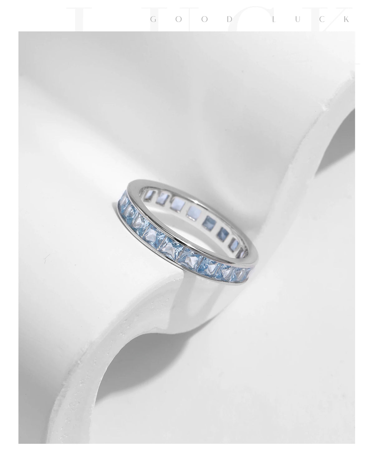 MODIAN 925 Sterling Silver Luxury Square Zirconia Finger Ring Fashion Stackable Eternity Band Rings For Women Fine Jewelry