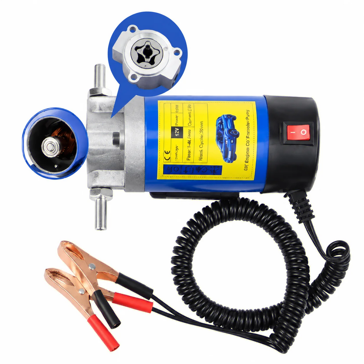 Portable Oil Transfer Pump 1-4L/min 12V Extractor Fluid Suction Electric Change Fuel Pump Siphon Tool for Car Motorcycles Boats