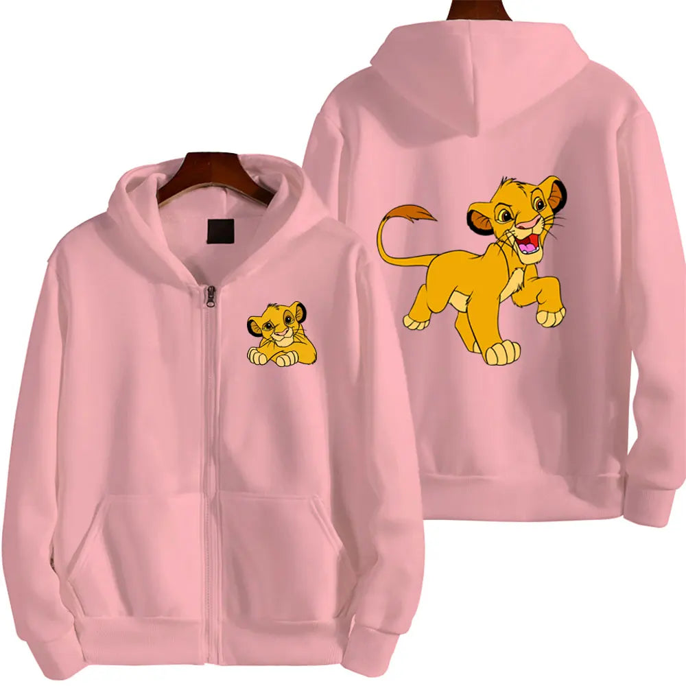 The Lion King Anime Women Zipper Hoodie Jacket Spring Autumn 2025 Fashion Men Sweatshirt Green Couple Oversized Clothes Coats