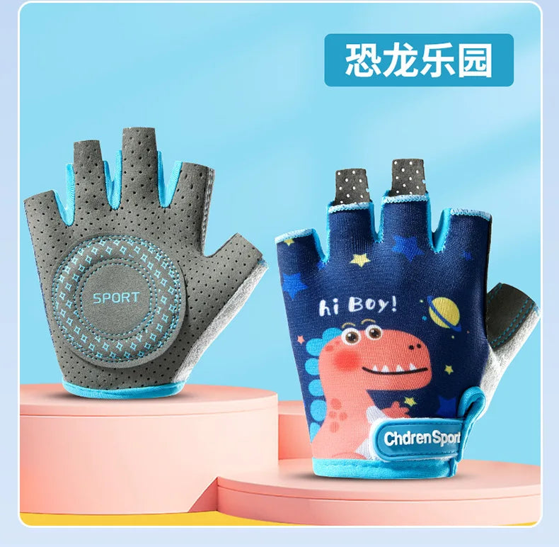 Summer Children's Gloves Sports Bicycle Boy Girl Cycling Anti-Wear Kids Roller Skating Training Exercise Protection Gloves