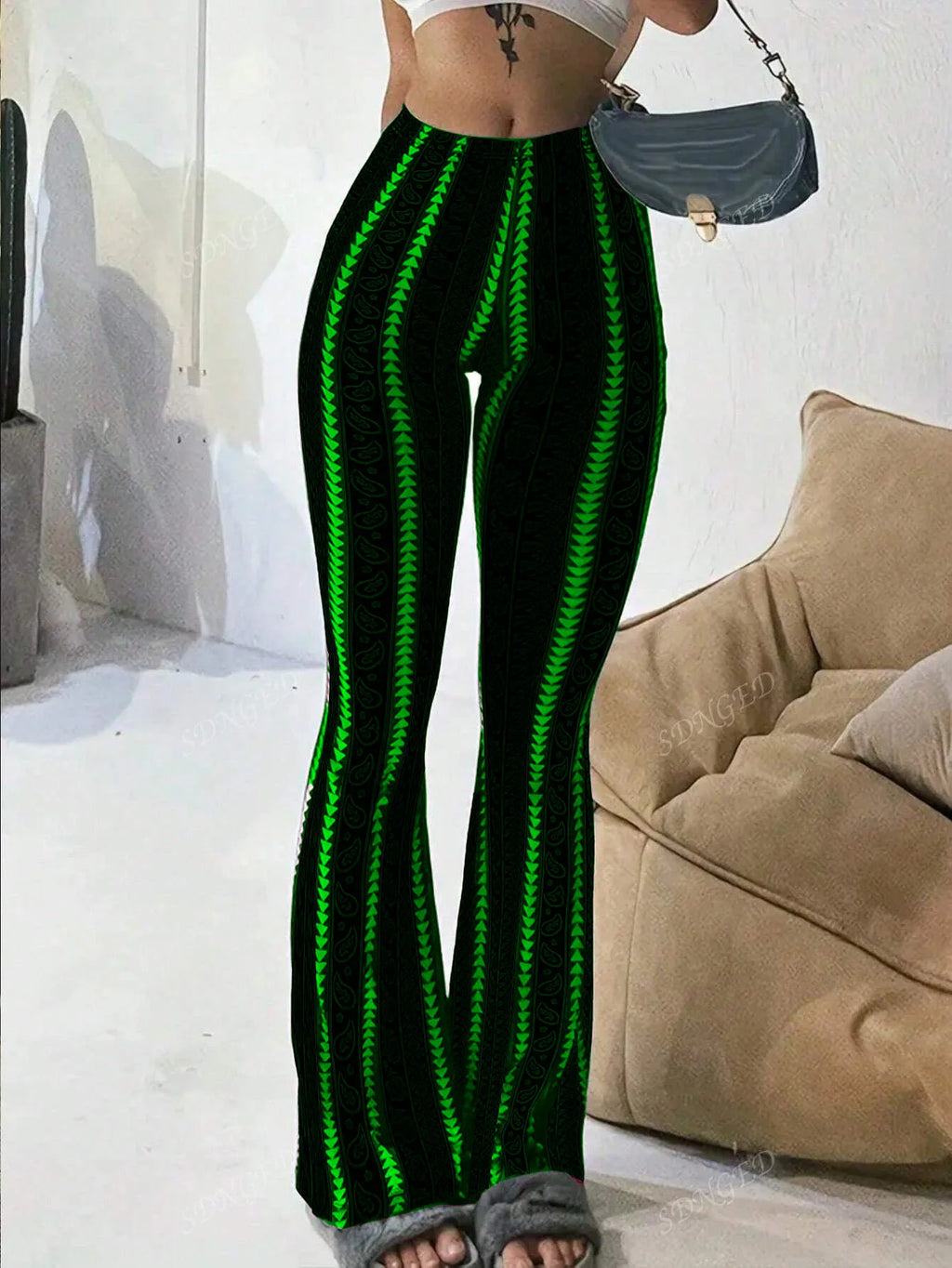 Autumn Winter Y2k Trousers Casual Fashion Long Pants Tight Casual Tight Vintage Sexy Stripe Female Clothes Chic Flare Pants