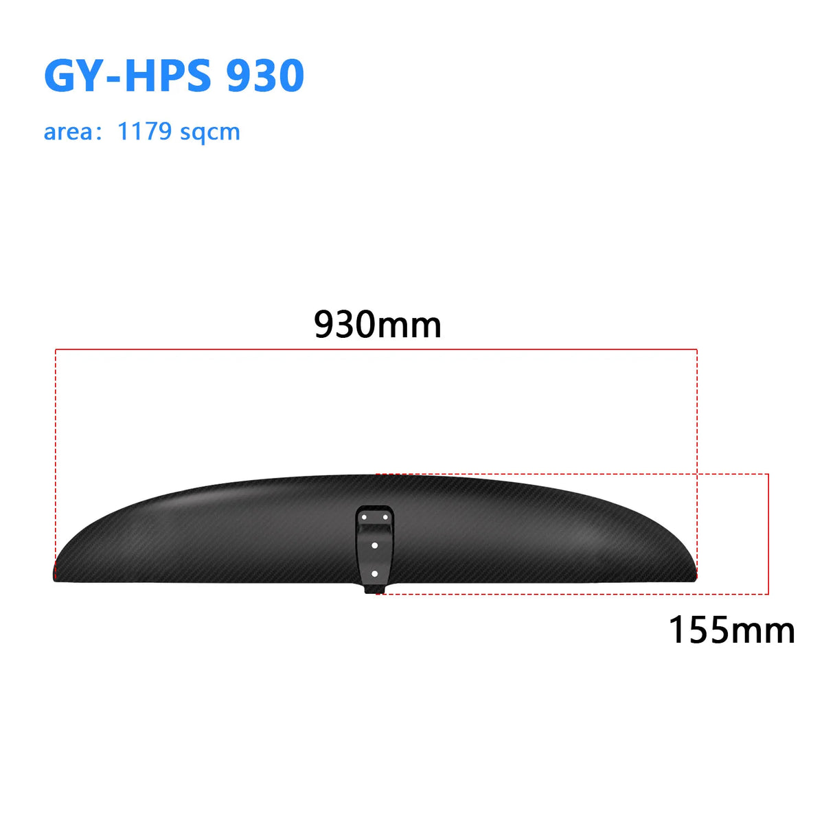 Customizable Carbon Fiber Front Wing, Complete Wind Wing, Outdoor Water Sports Surfing, Factory Price, GY-HPS930, 1179sqcm