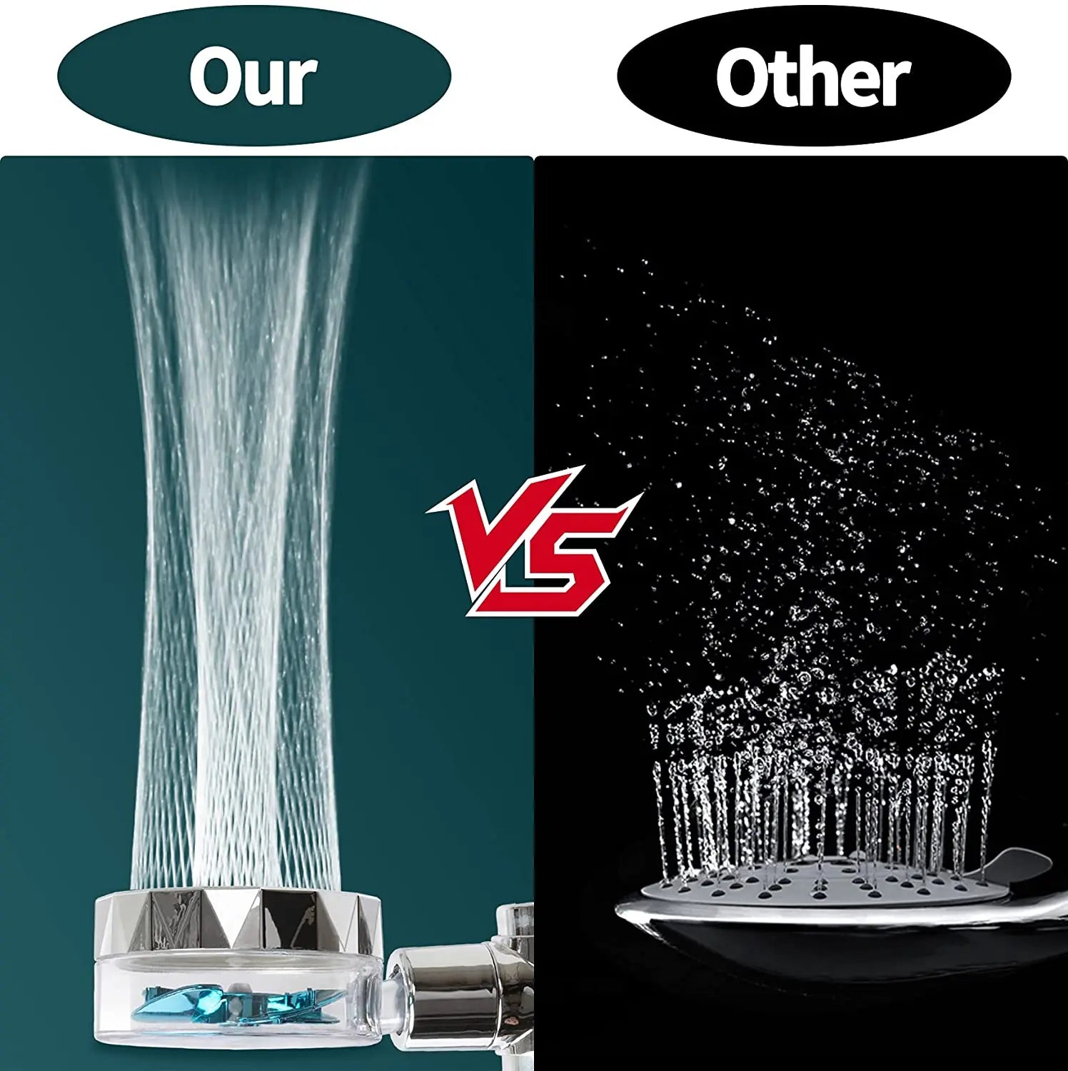 High-Pressure Shower Head Handheld Turbo Fan Showerhead With 5 Filters Water Saving Spray rain Shower Bathroom Accessories