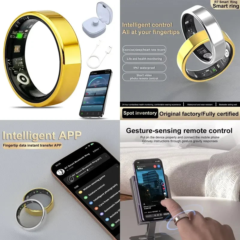 Wholesale 2026 Smart Fitness Ring Waterproof Health Tracker with Video Switching Compatible with IOS Android Unisex