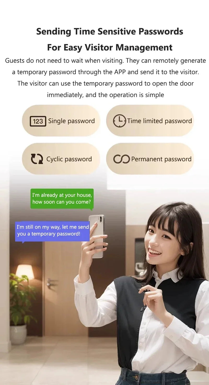 Tuya Smart Fingerprint Door Lock App Remote Control Keyless WIFI Digital Touchscreen Lock NFC with 2 IC Cards IP68 Waterproof