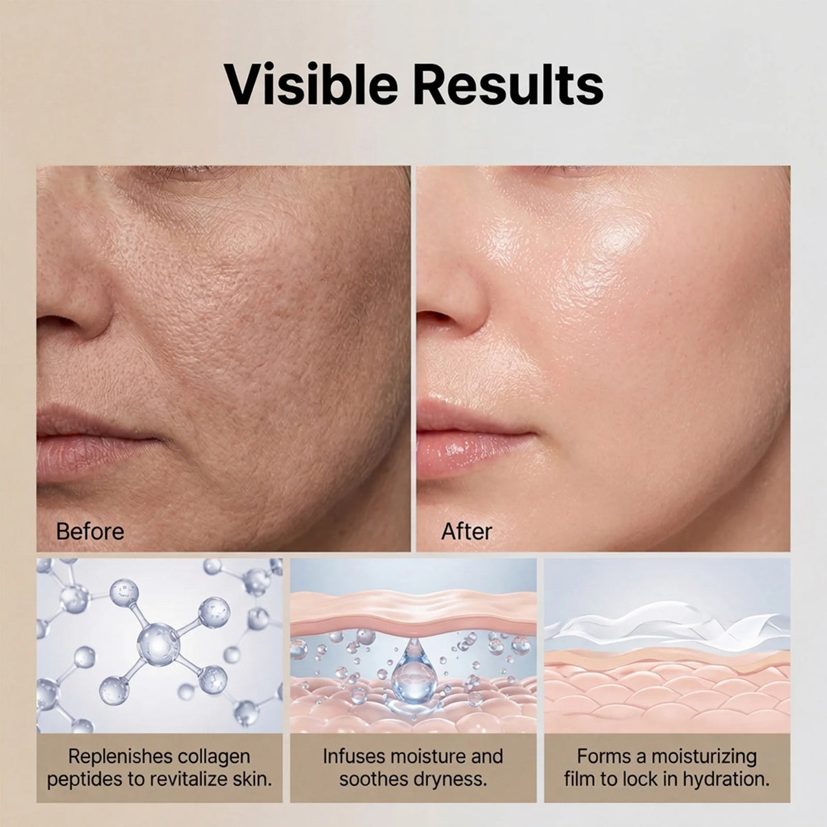 Brightening Collagen Peptide Skin Mist Hydrate Nourish Facial Skin Pre Makeup Primer Refreshing Smooth Soft Skin Beauty Care