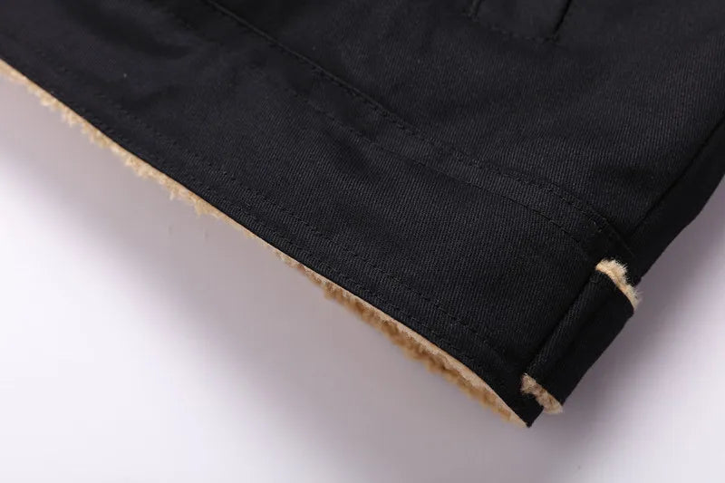 Jacket Men Solid Coat Turn Down Collar Single Breasted Full Sleeve Slim Fit Work Casual Pocktes Thick Warm Jackets Autumn Winter
