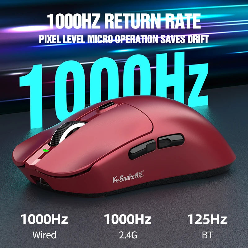 KEBIDUMEI X11 PAW3311 Tri-Mode Wireless Mouse 12000 DPI Gaming Mouse RGB Touch Magnetic Charging Base Bluetooth /2.4G/Wired Mice