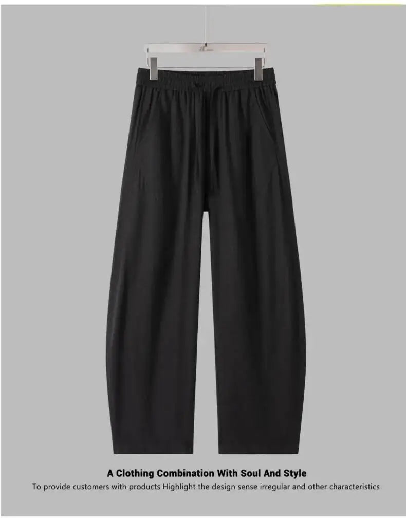Spring/summer Japanese Retro Work Pants Men Women Breathable Loose Baggy Curved Pants Streetwear Cityboy Casual Balloon Pants