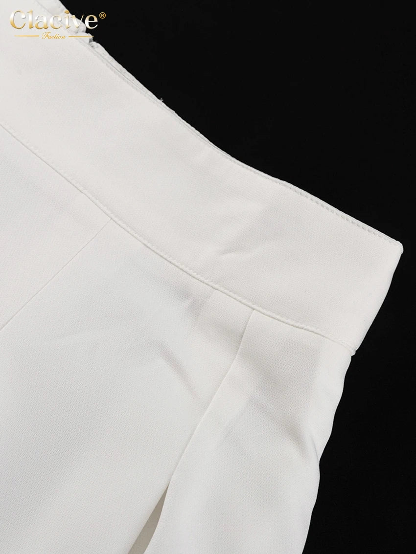 Clacive Summer Loose White 2 Piece Sets Woman Outfit 2025 Fashion Sleeveless Tank Top With High Waist Long Skirt Set Streetwear