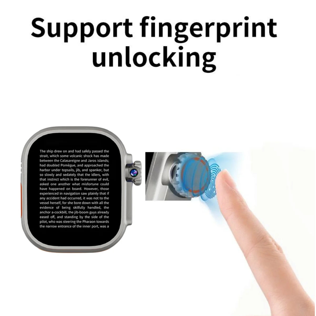 Original DW100 Pro+ Ultra Touch ID Smartwatch with Fingerprint Unlock 2.29'' AMOLED Screen 1580mAh Battery 180° Rotating Camera