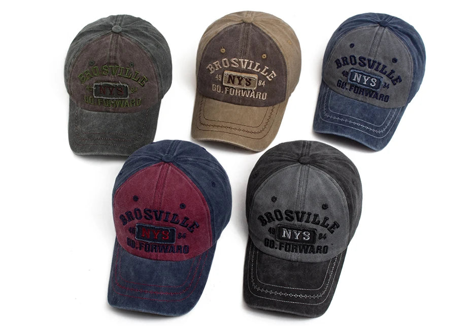Vintage Washed Two Tone Baseball Cap Men Women Letter Embroidery Distressed Dad Hat Contrast Stitch Adjustable Sun Hat Unisex