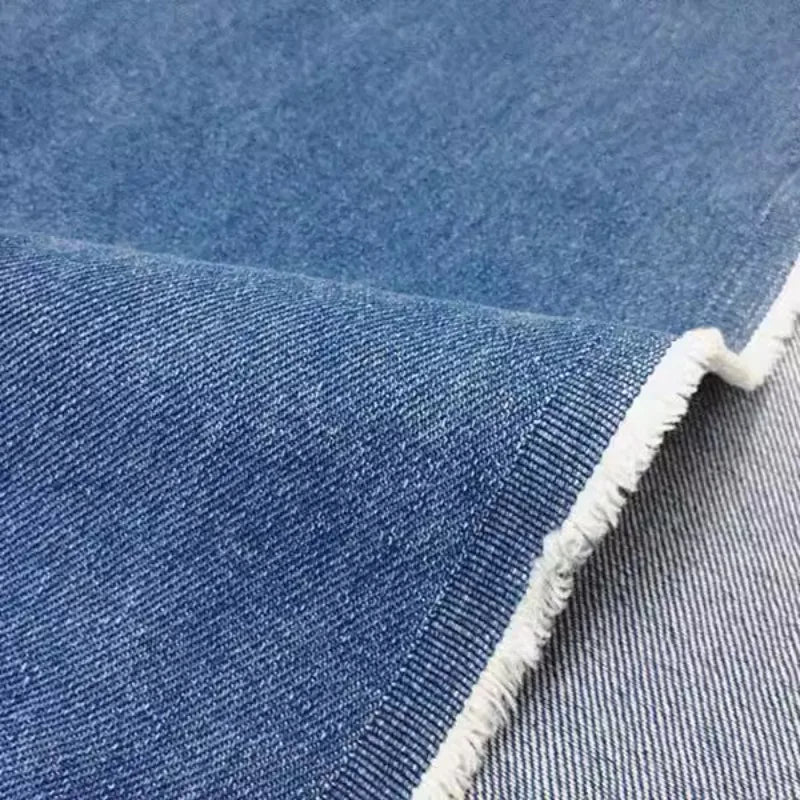 Washed Denim Jeans Fabric Cotton By The Meter for Needlework Dress Skirt Shirt Jacket Pants Diy Sewing Wearable Soft Cloth Blue