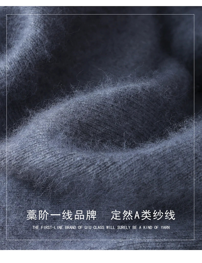 100% Mink Cashmere Pants Autumn Winter New Men' Elastic Waist Cashmere Pants Youth High-End Warm Outside Leggings Thick Casual